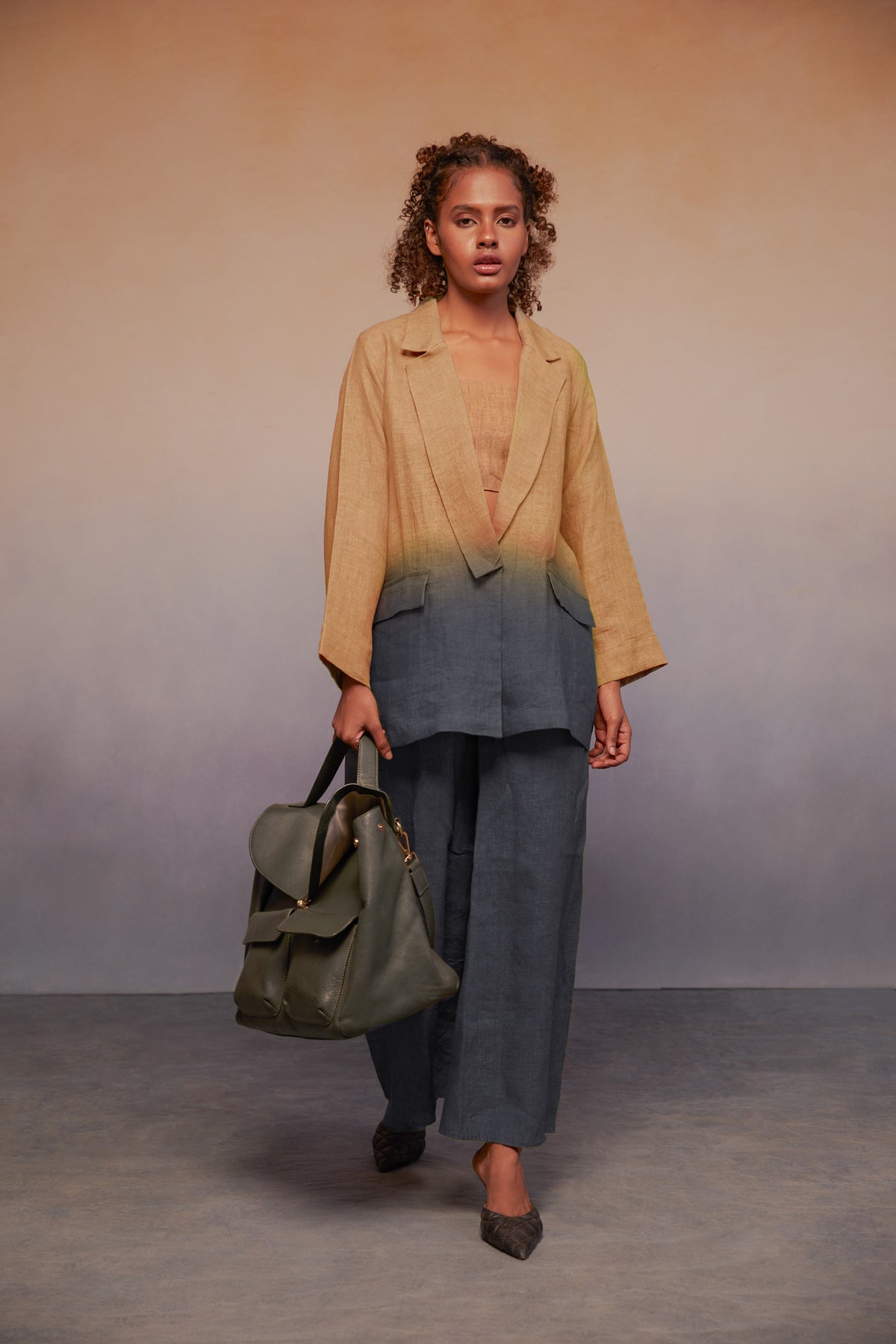 classic suit mustard + charcoal