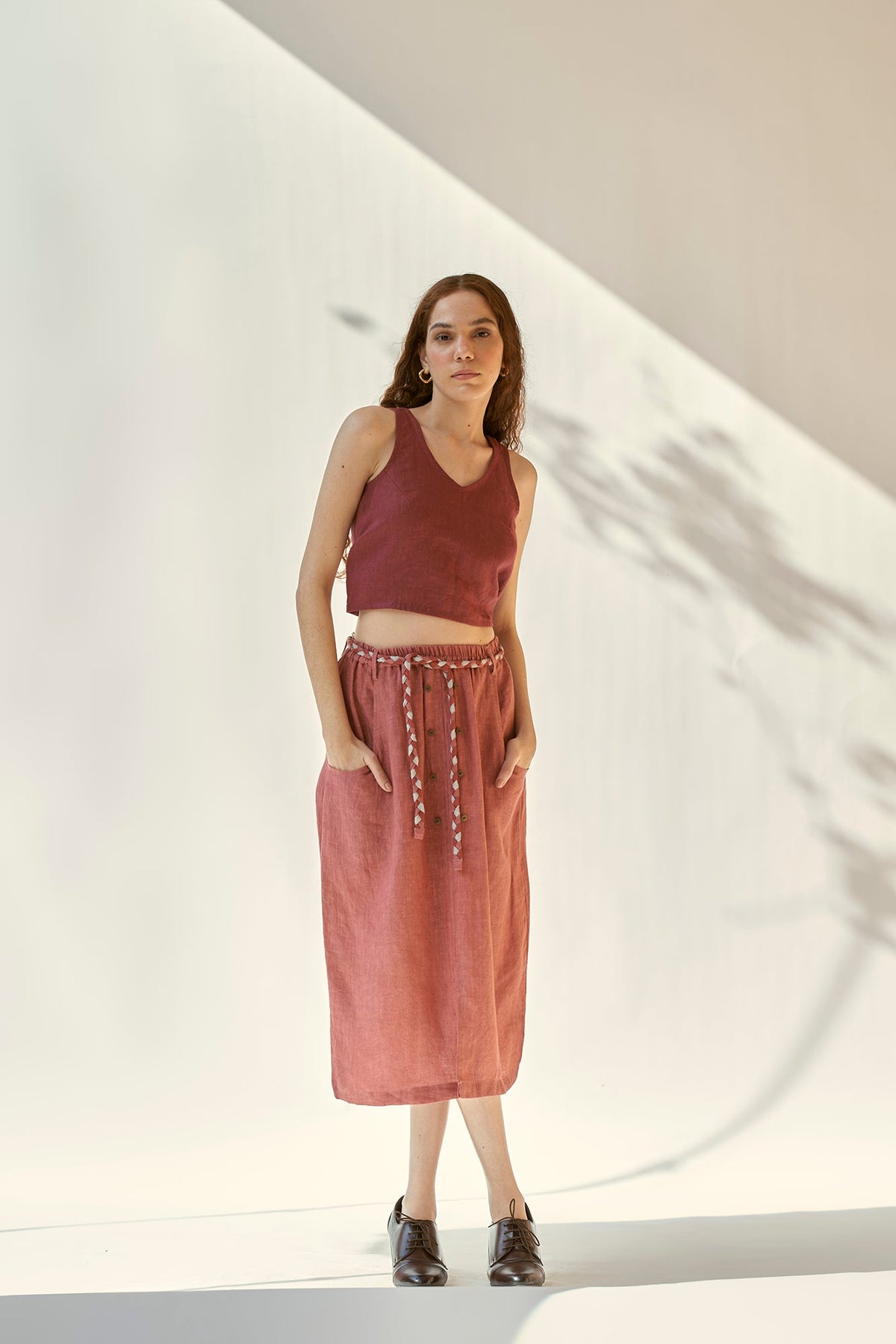 backless top burgundy