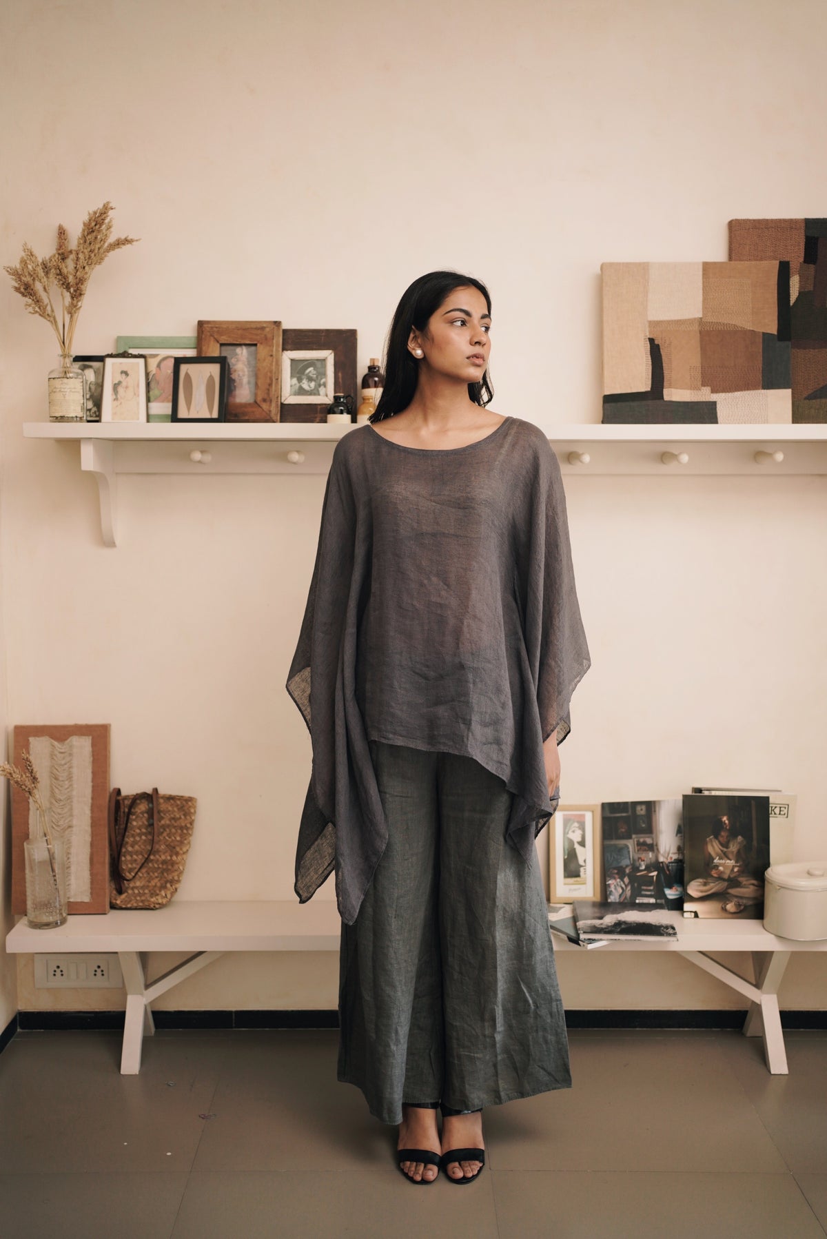 kaftan overlay charcoal