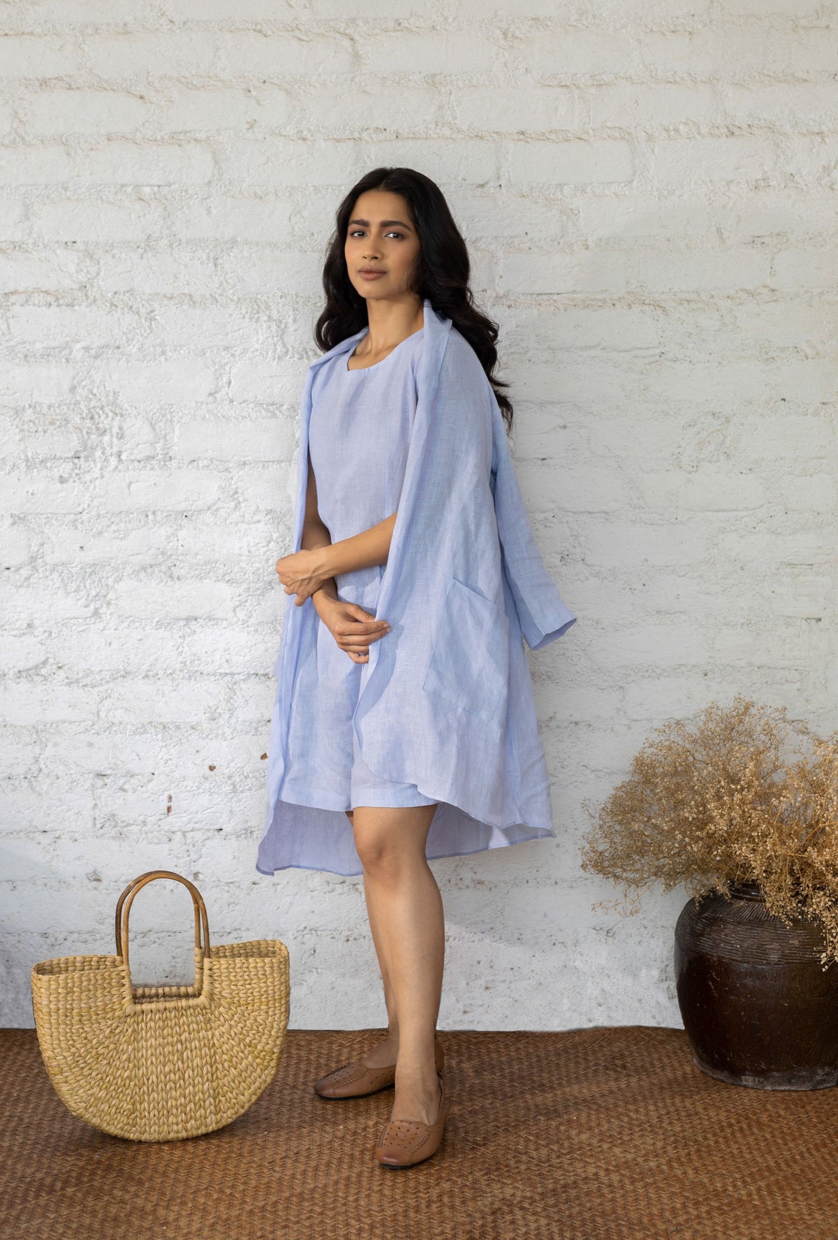 joy suit solid powder blue