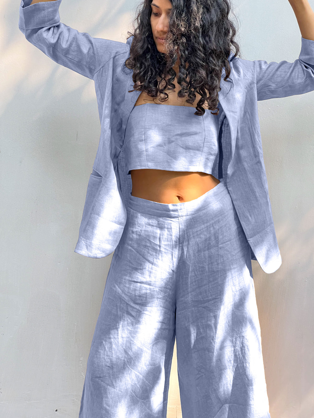 blazer solid powder blue