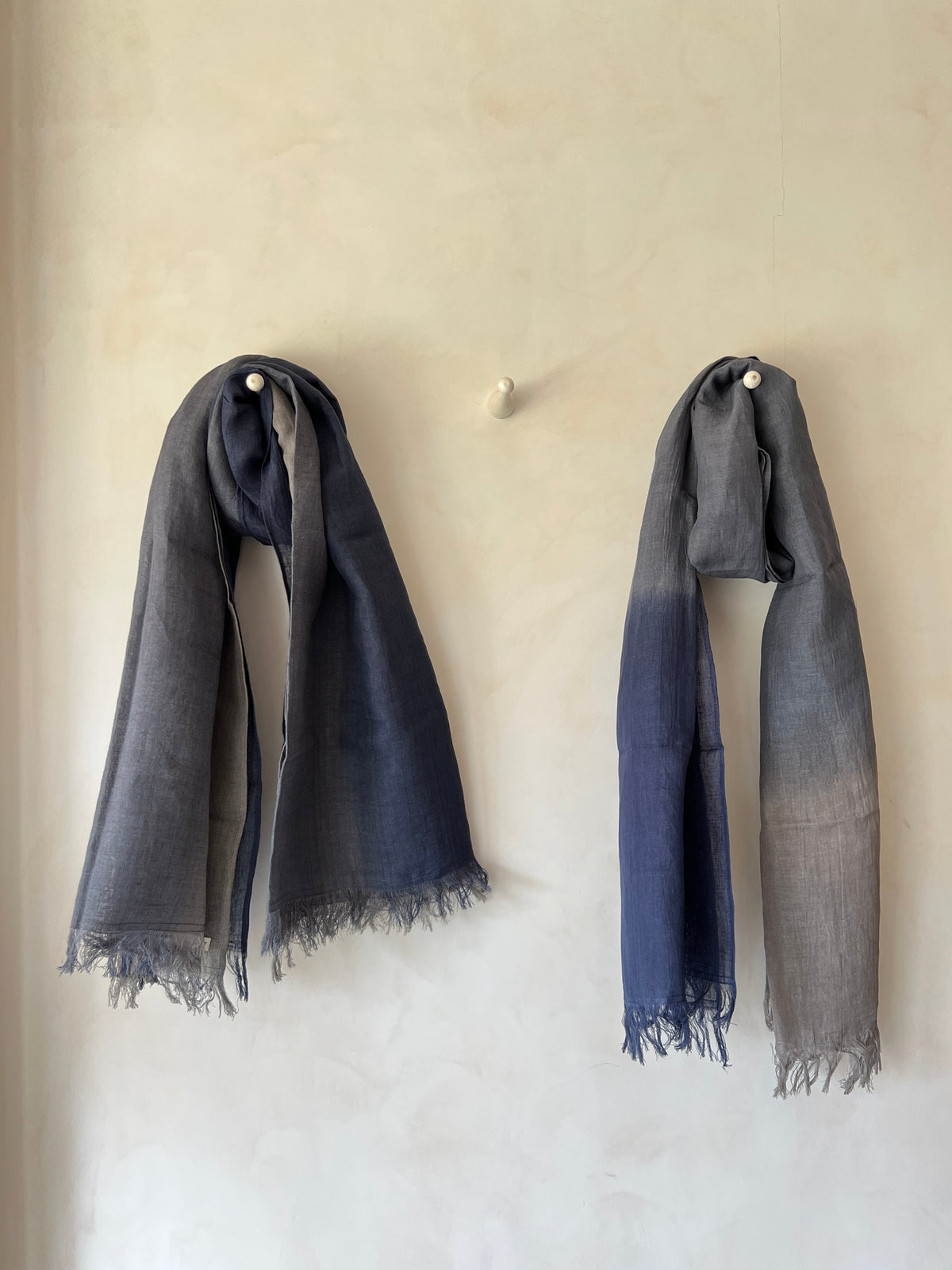 Linen Stole Ombre - Greyish Blue