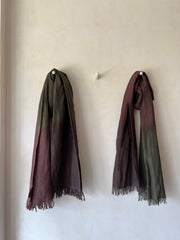 Linen Stole Ombre - Deep Green