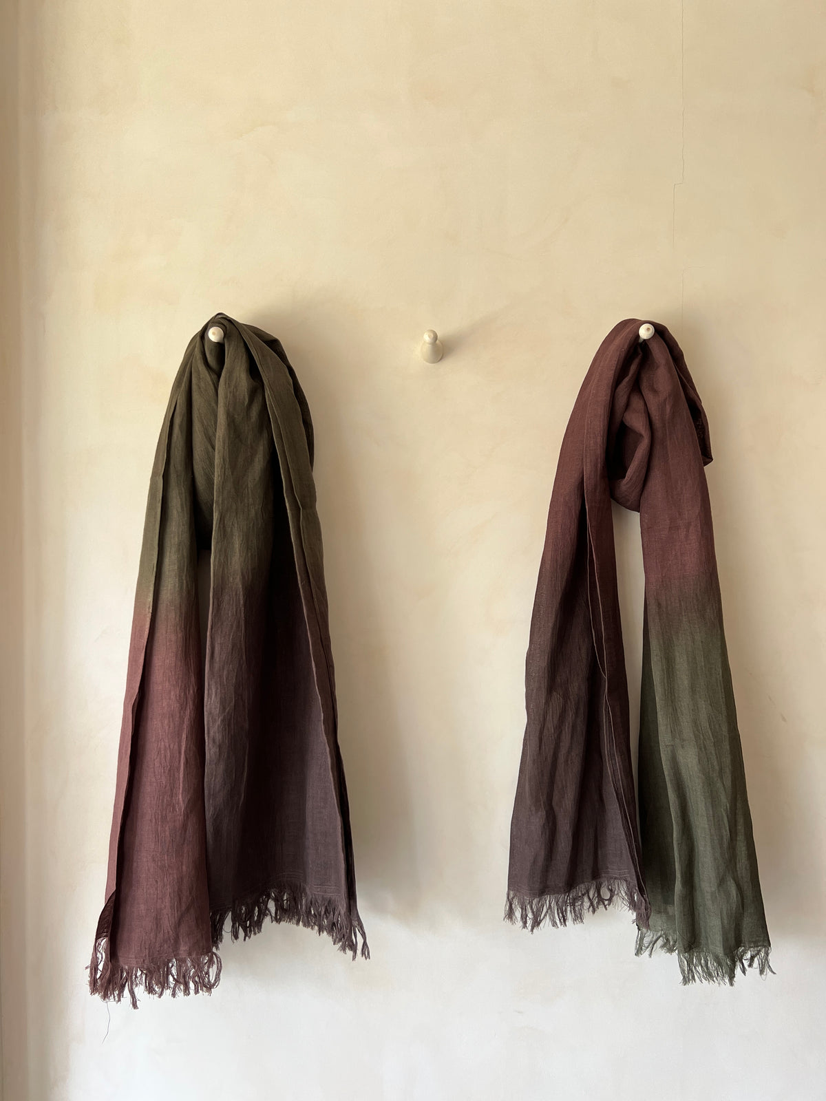 Linen Stole Ombre - Deep Green