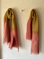 Linen Stole Ombre -Rusty Pink