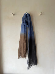 Linen Stole Ombre - Santorini Blue