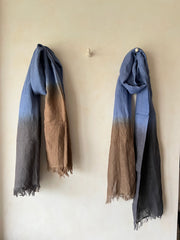 Linen Stole Ombre - Santorini Blue