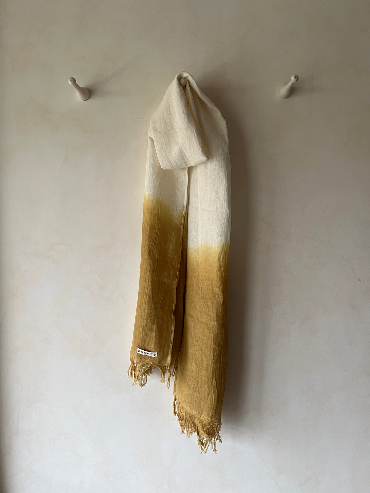 Linen Stole Ombre - Ivory