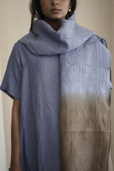 Linen Stole Ombre - Santorini Blue