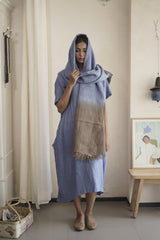 Linen Stole Ombre - Santorini Blue