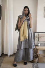 Linen Stole Ombre - Ash Grey