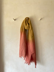 Linen Stole Ombre -Rusty Pink