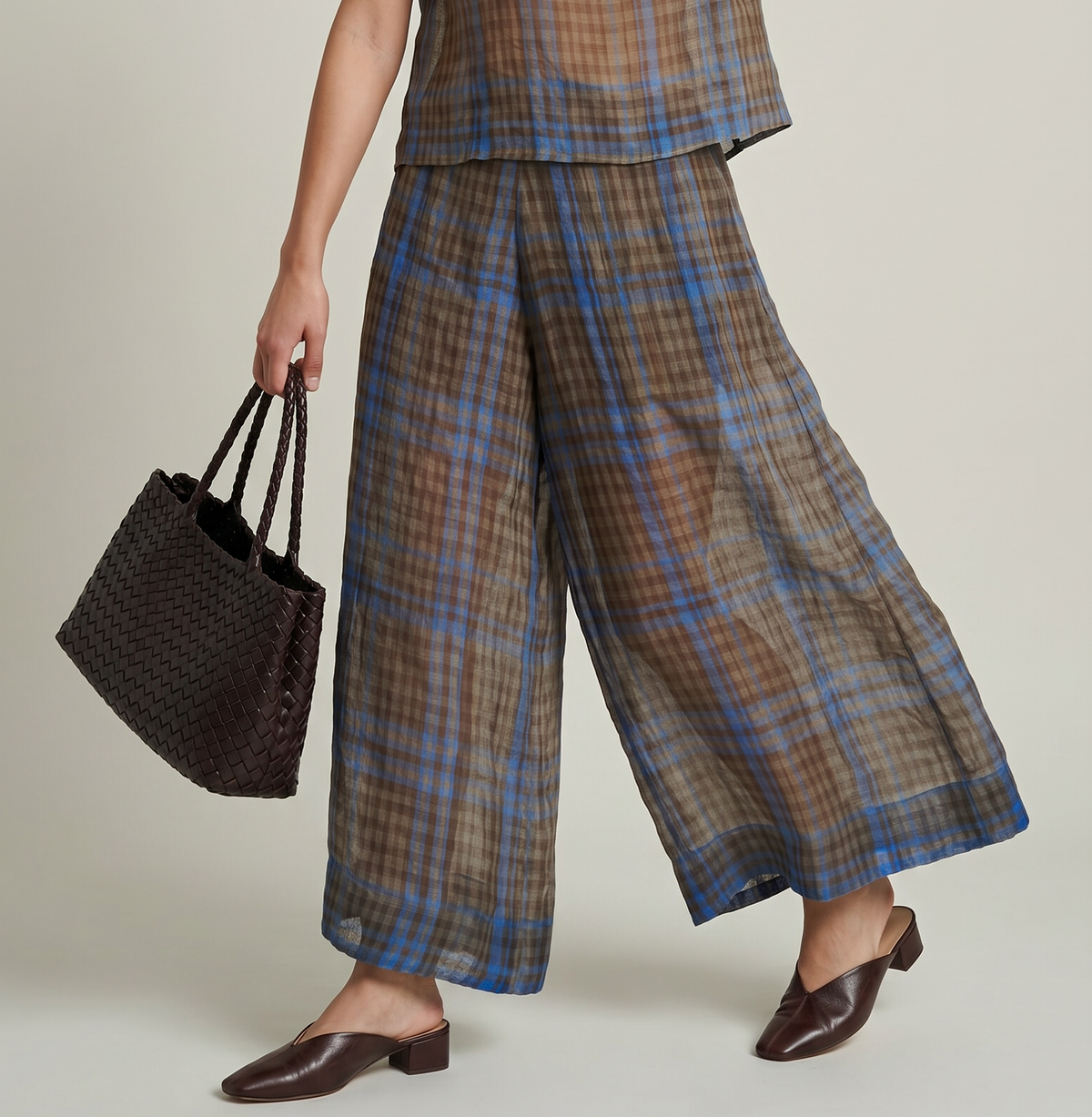 postcard pants mocha weave