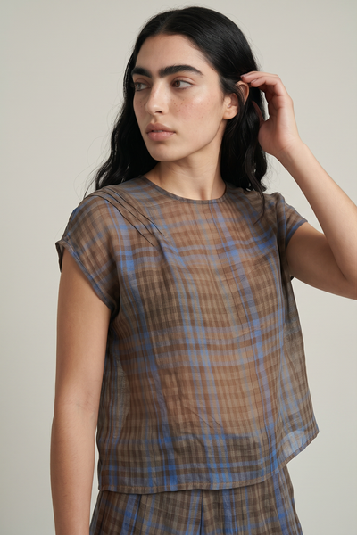 postcard top mocha weave