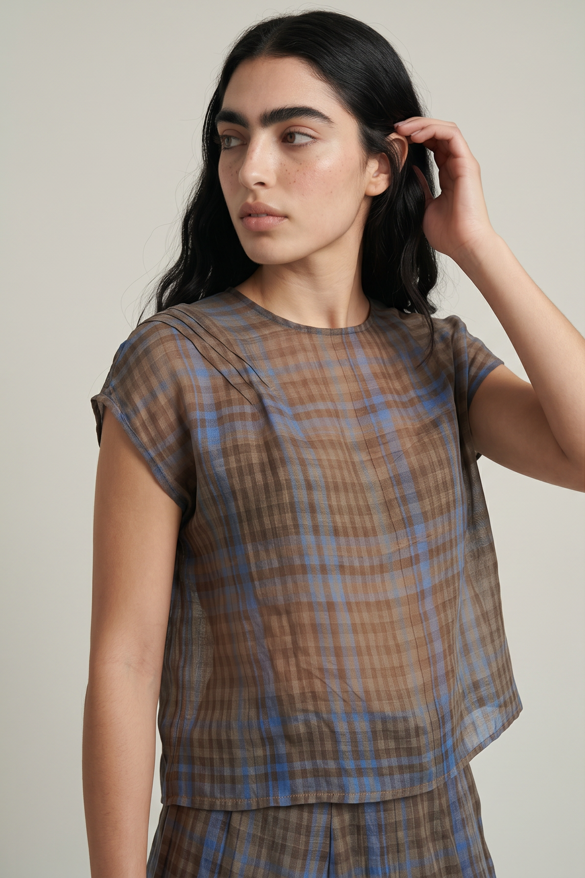 postcard top mocha weave