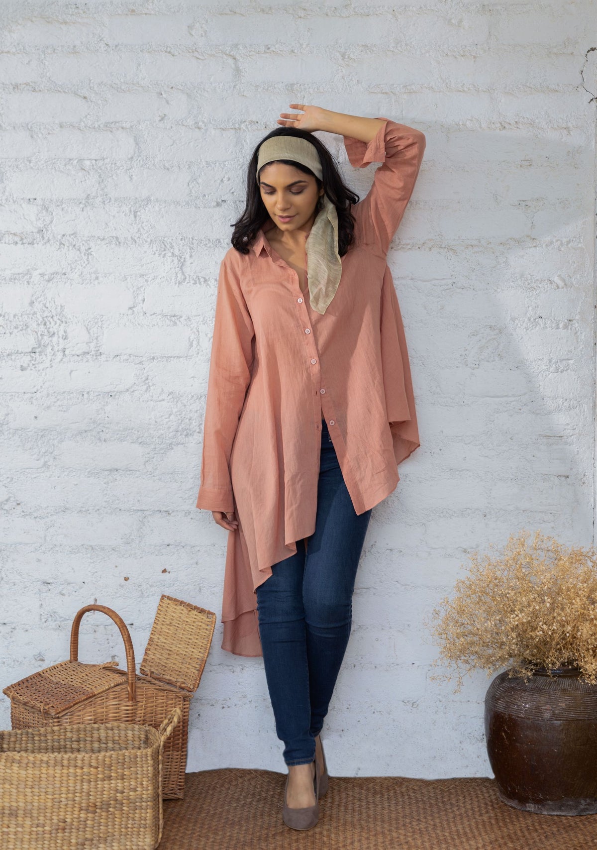 Flowy Shirt Mul Rusty Pink